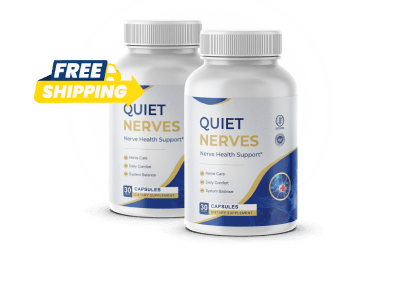 Quiet Nerves 2 bottle package with free shipping badge